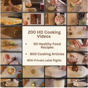 Cooking Videos w/ Unrestricted Pr200 HD Cooking Videos, 50 Recipe eBooks & 800 Articles – with Master Resell Rights